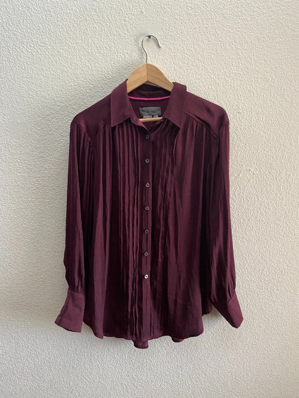 By Anthropologie Pintuck Pleated Button Down Blouse Shirt Top Medium OB1629914